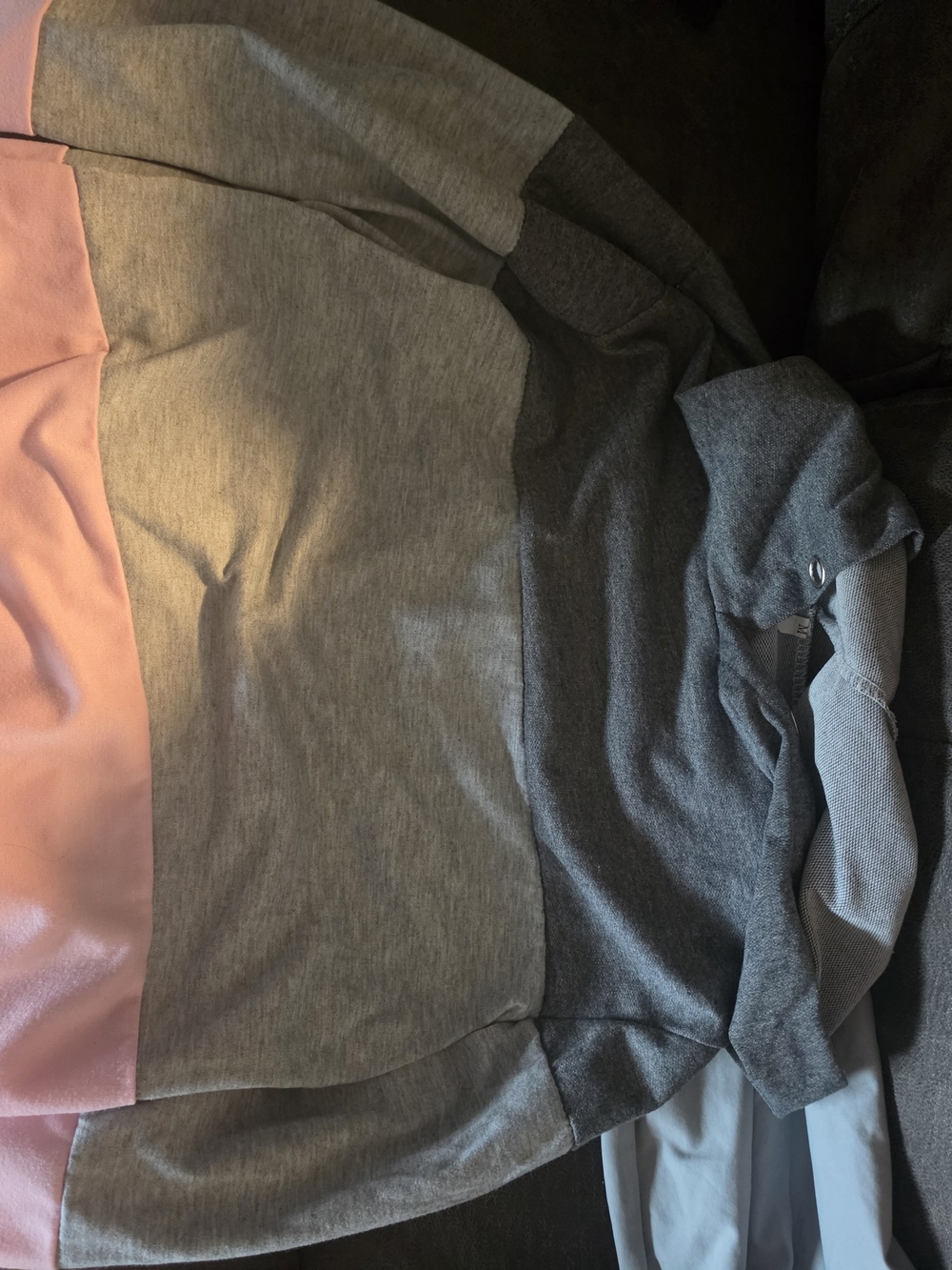 Colorblock Pullover Sweatshirt - Pink & Gray